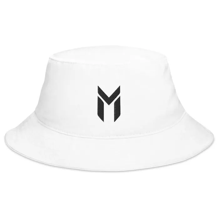 BUCKET HAT, EMBLEM, WHITE