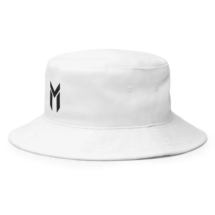 BUCKET HAT, EMBLEM, WHITE