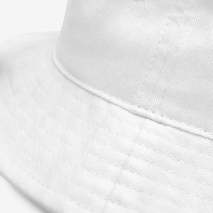 BUCKET HAT, EMBLEM, WHITE