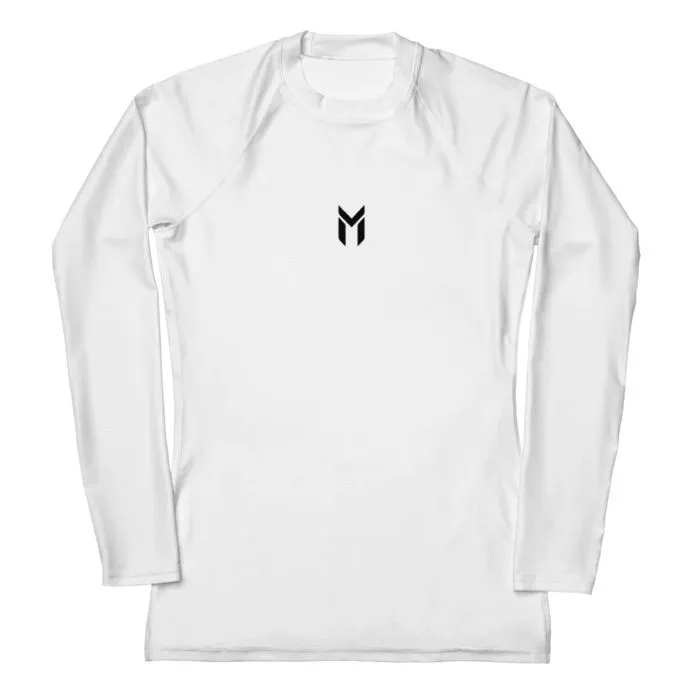 RASH GUARD, EMBLEM, WHITE