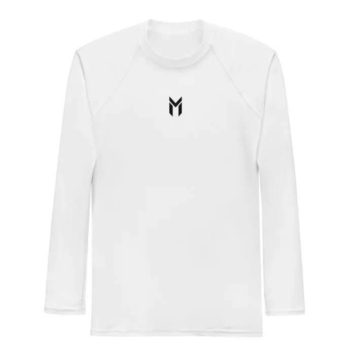 RASH GUARD, EMBLEM, WHITE