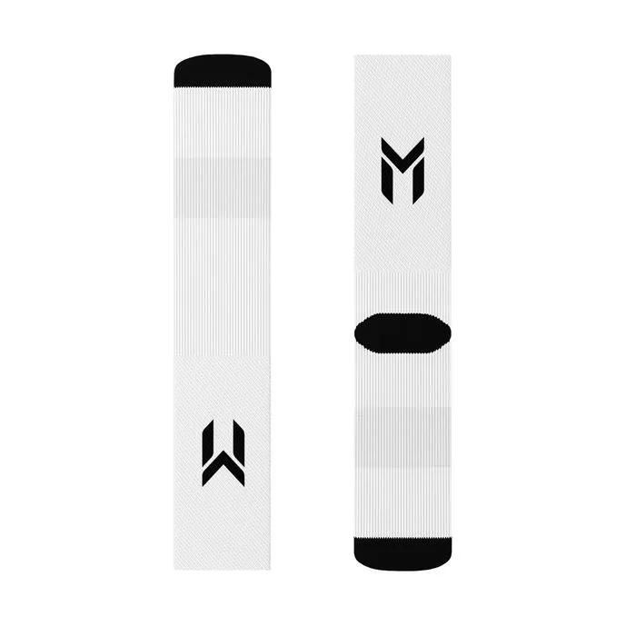 TRAINING SOCKS, EMBLEM, WHITE