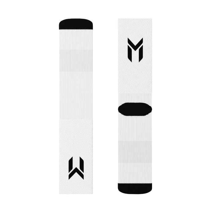 TRAINING SOCKS, EMBLEM, WHITE
