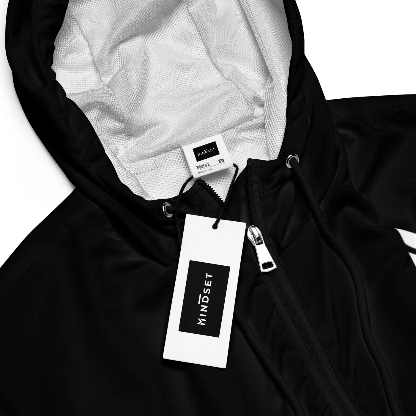 CROPPED WINDBREAKER, EMBLEM, BLACK