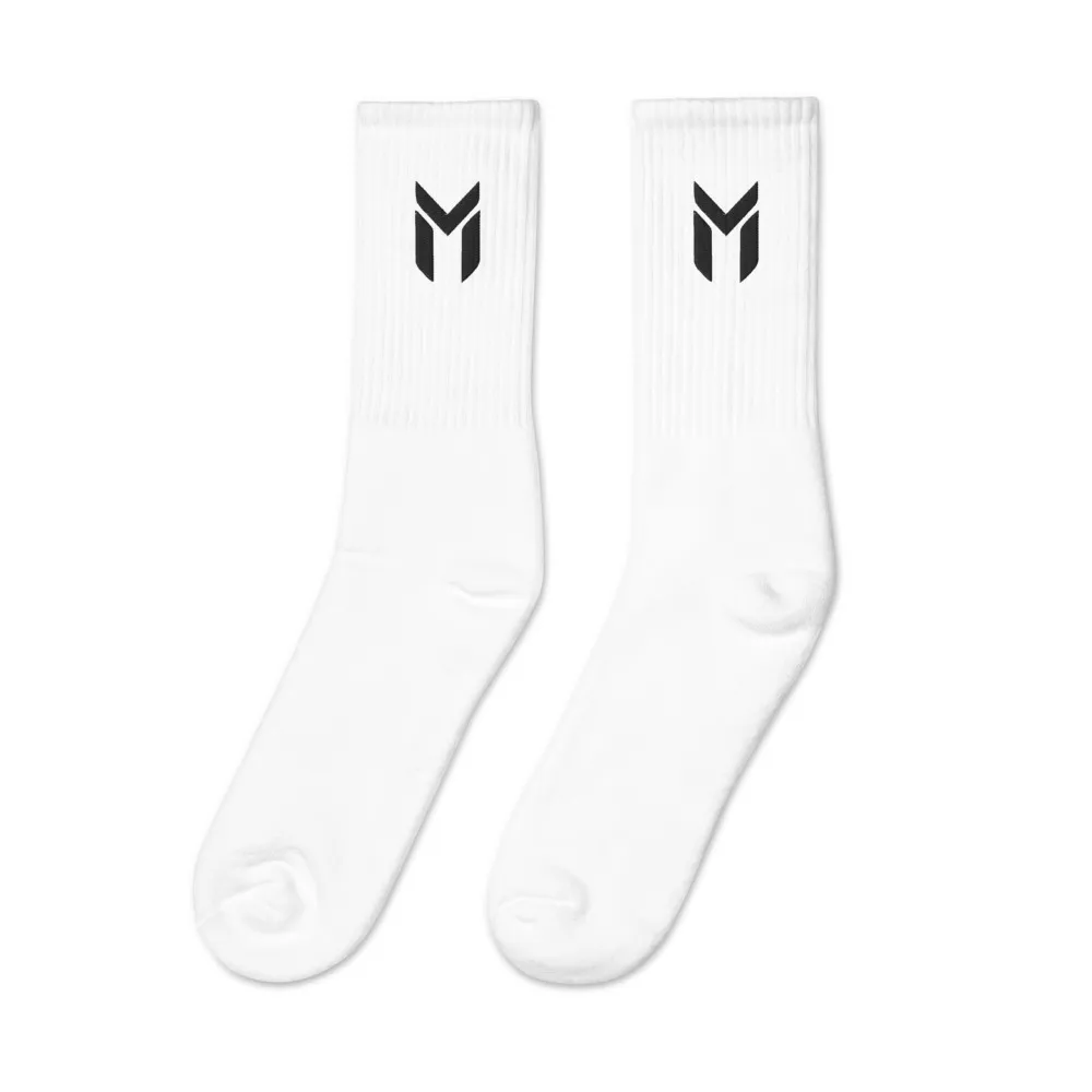 CREW SOCKS, EMBLEM, WHITE