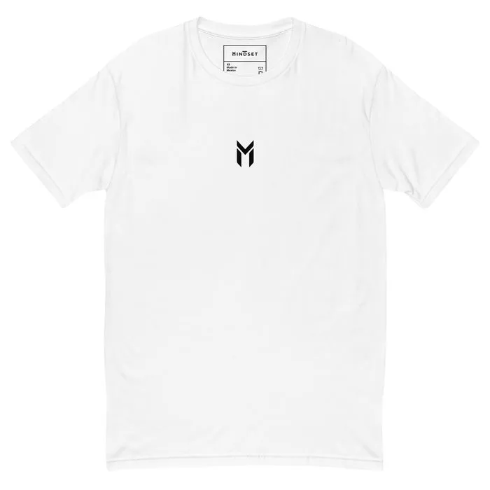 FITTED TEE, EMBLEM, WHITE