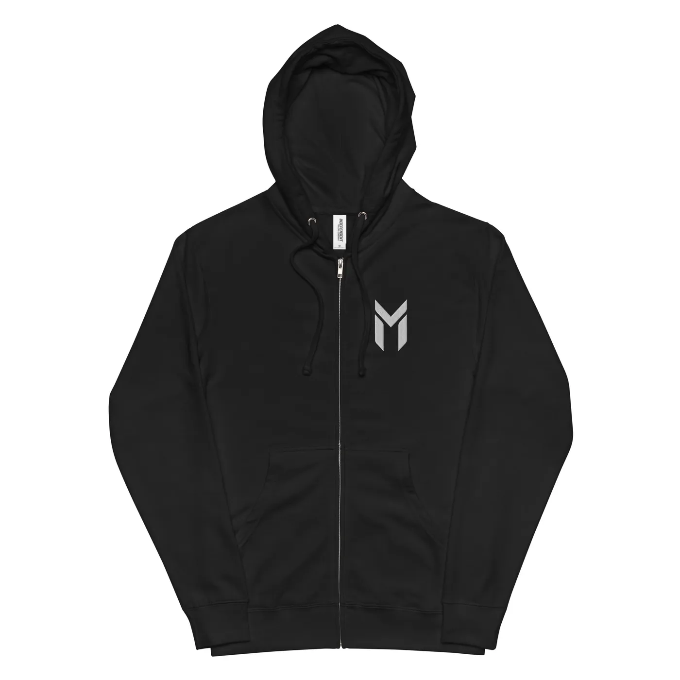 FLEECE HOODIE, EMBLEM, BLACK