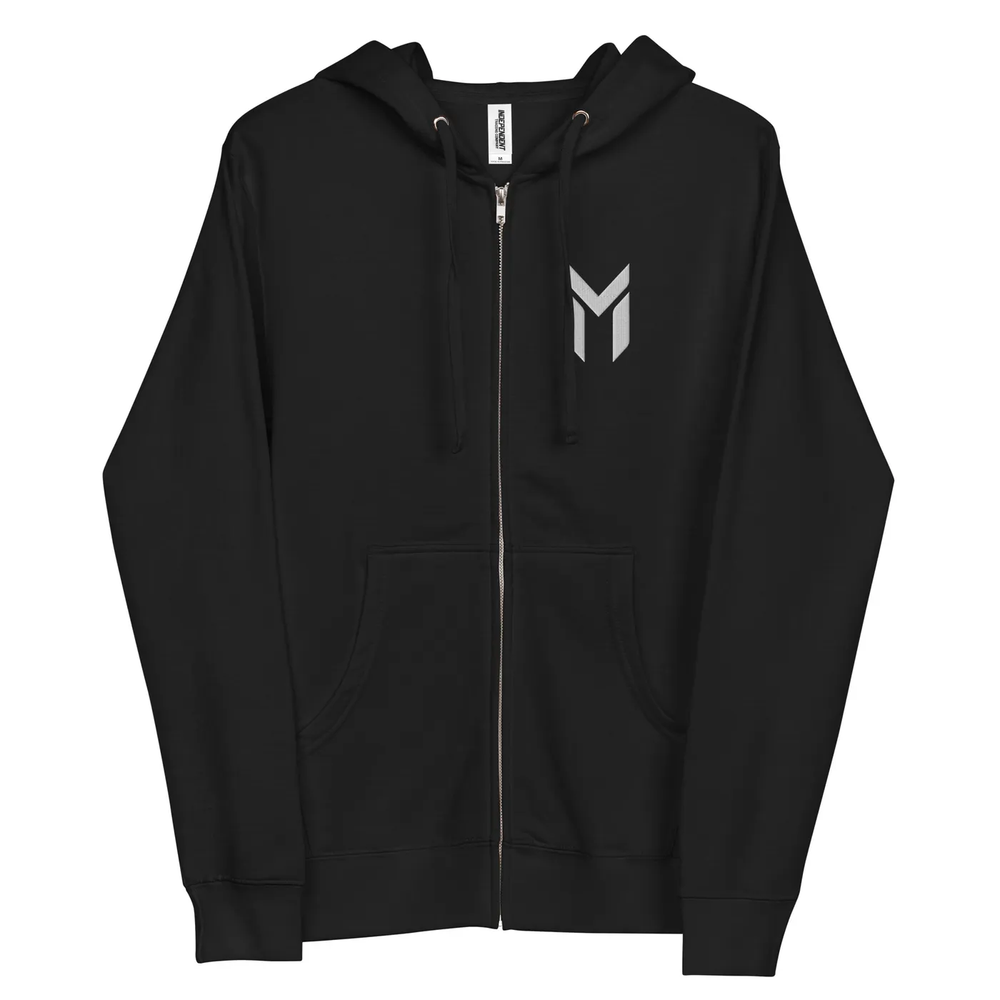 FLEECE HOODIE, EMBLEM, BLACK