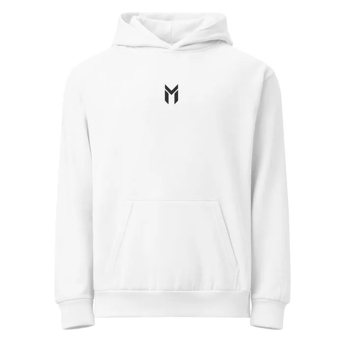 GYM HOODIE, EMBLEM, WHITE