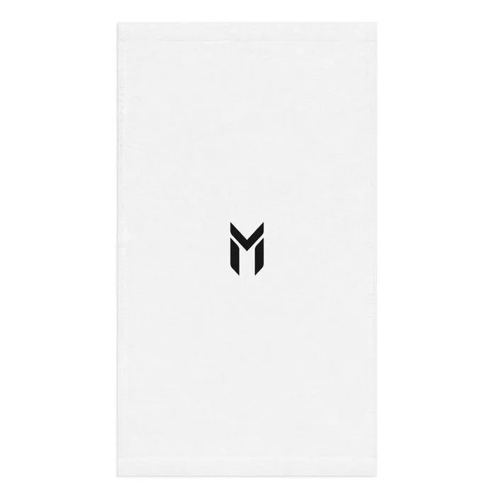 GYM TOWEL, EMBLEM, WHITE