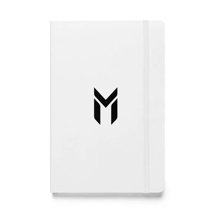 HARDCOVER NOTEBOOK, EMBLEM, WHITE