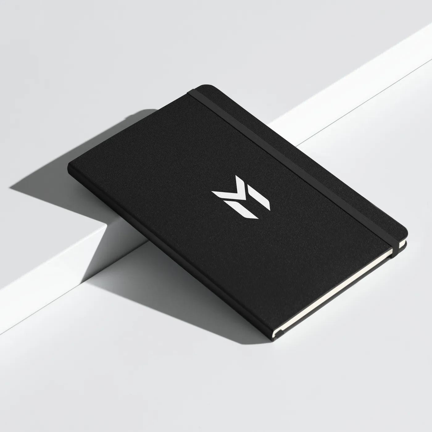 HARDCOVER NOTEBOOK, EMBLEM, BLACK