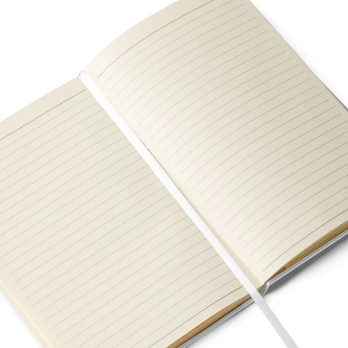HARDCOVER NOTEBOOK, EMBLEM, WHITE