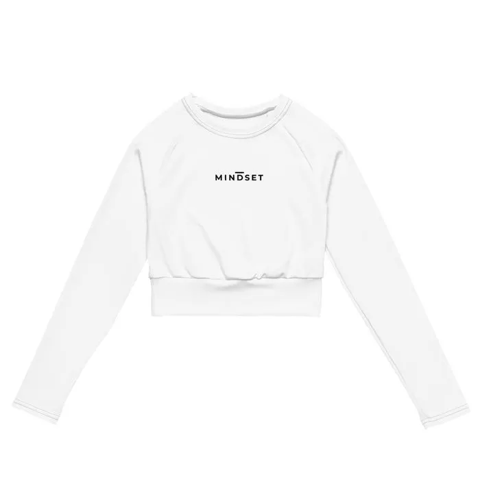 LONG SLEEVE CROP, MINDSET, WHITE