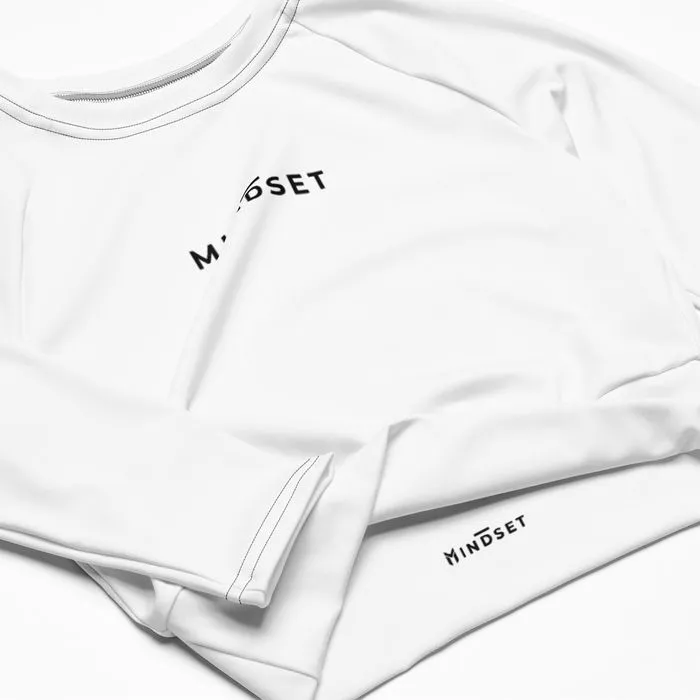 LONG SLEEVE CROP, MINDSET, WHITE