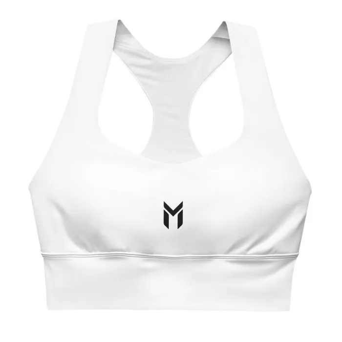 LONGLINE BRA, EMBLEM, WHITE