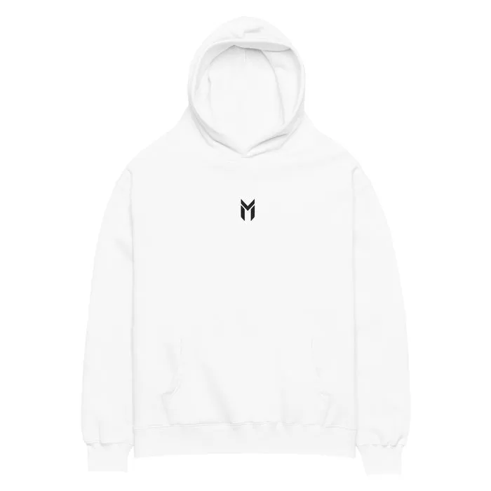 OVERSIZED HOODIE, EMBLEM, WHITE