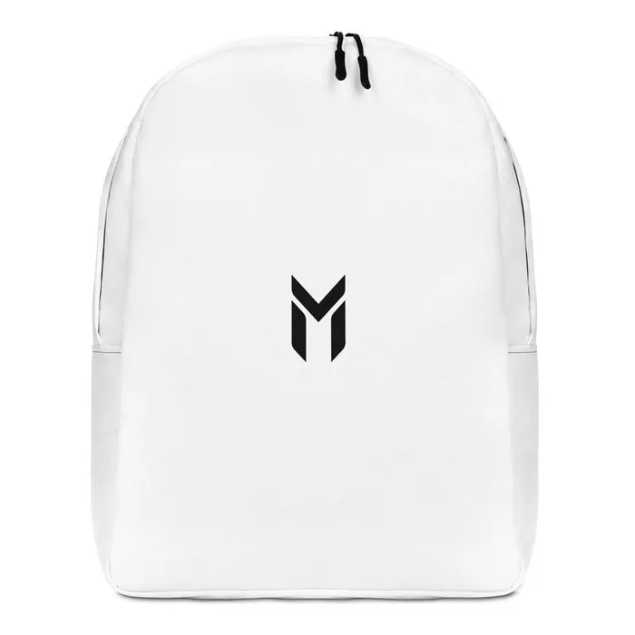 MINIMALIST BACKPACK, EMBLEM, WHITE