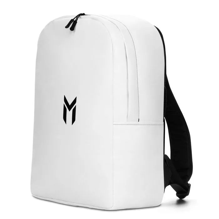 MINIMALIST BACKPACK, EMBLEM, WHITE