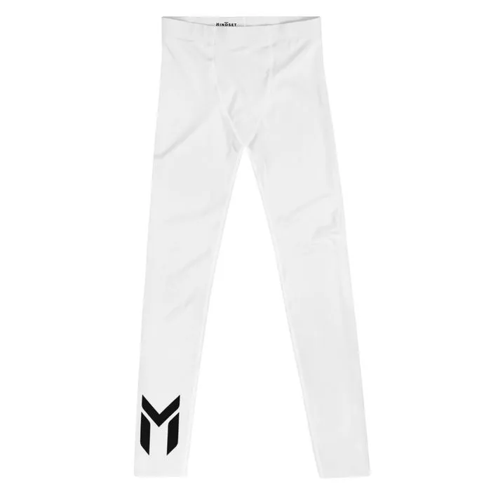 FIGHT LEGGINGS, EMBLEM, WHITE