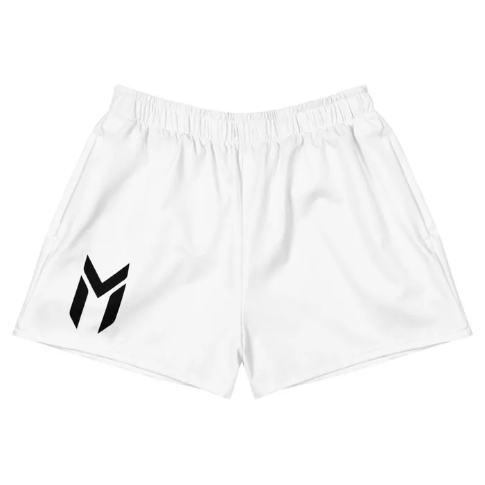 MUAY THAI SHORTS, EMBLEM, WHITE