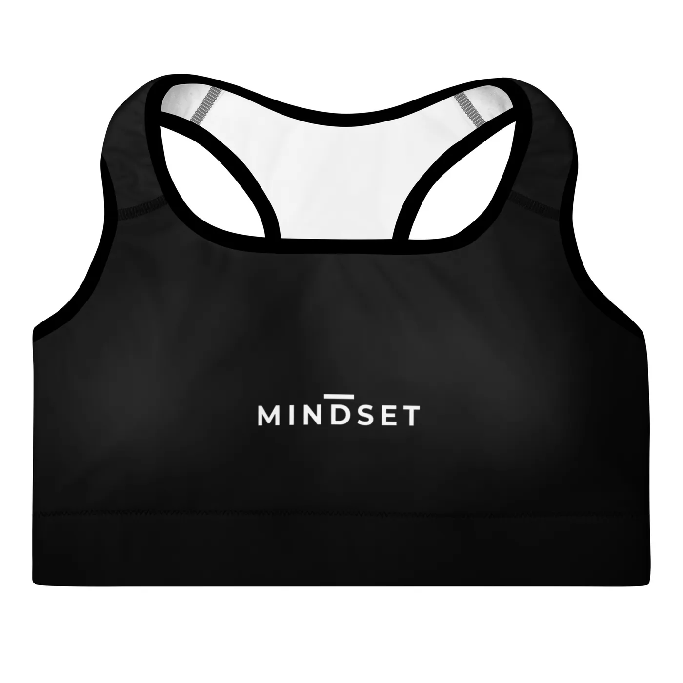 PADDED TRAINING BRA, MINDSET, BLACK