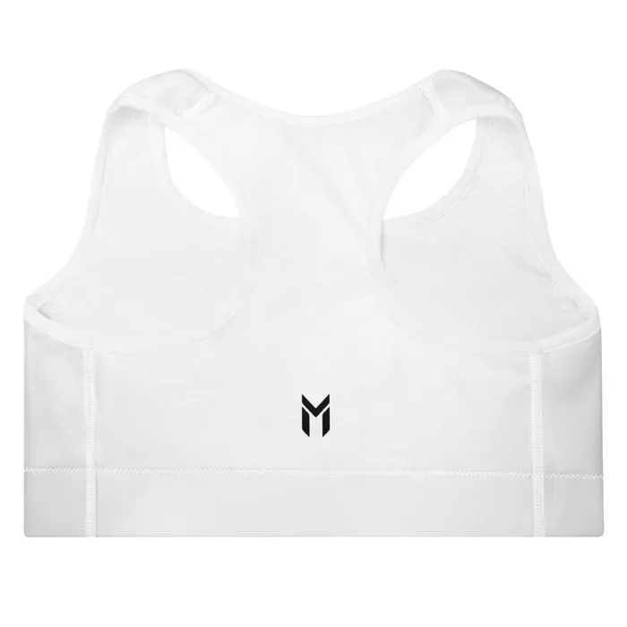 PADDED TRAINING BRA, MINDSET, WHITE