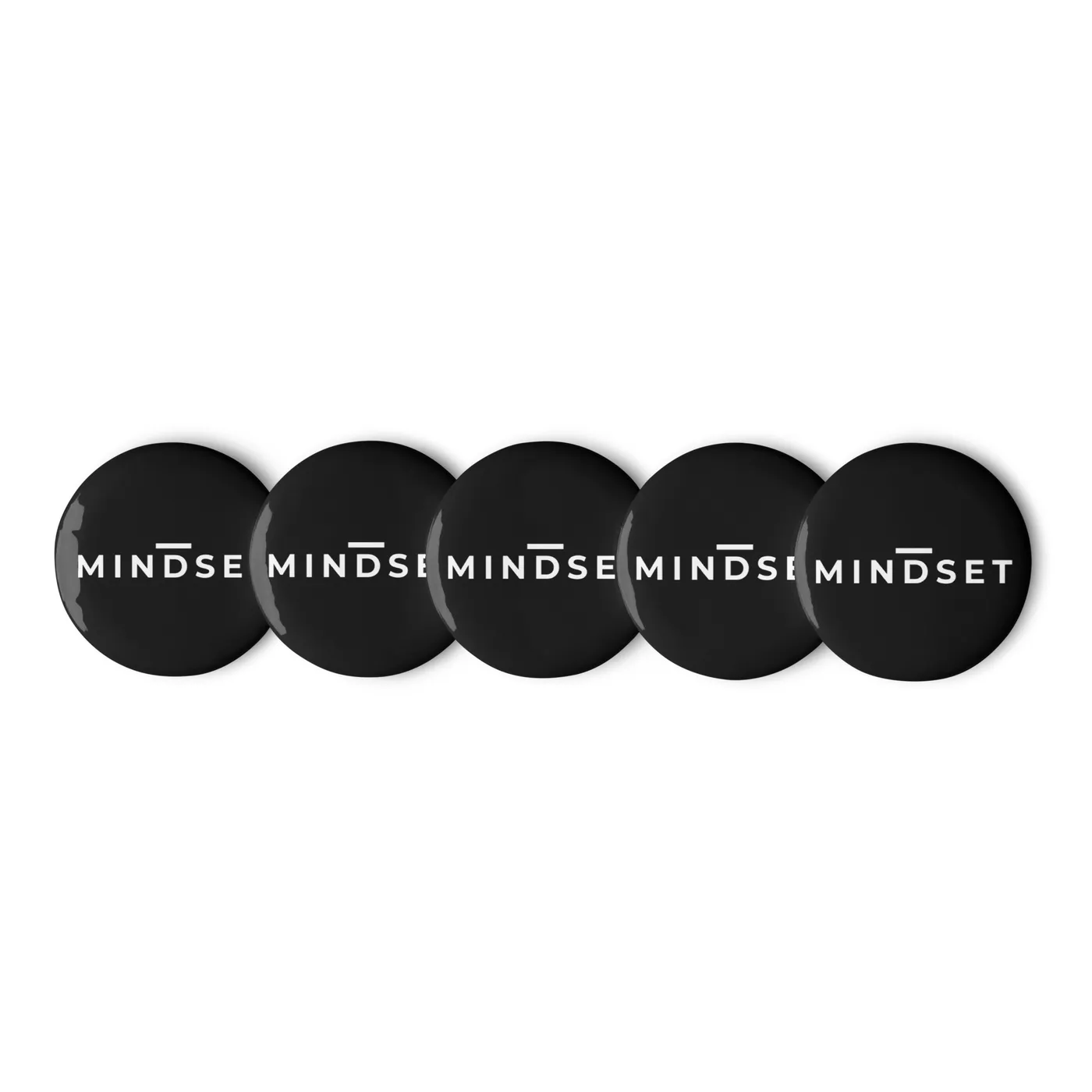 PIN BUTTONS, MINDSET, BLACK