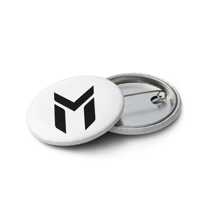 PIN BUTTONS, EMBLEM, WHITE