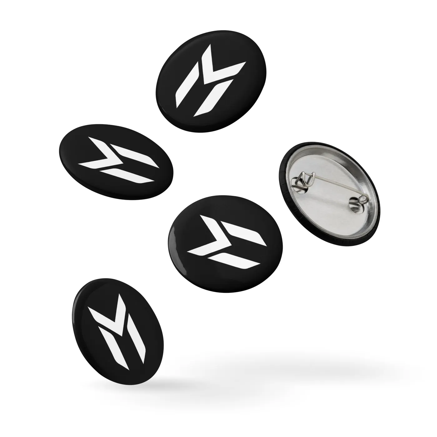 PIN BUTTONS, EMBLEM, BLACK