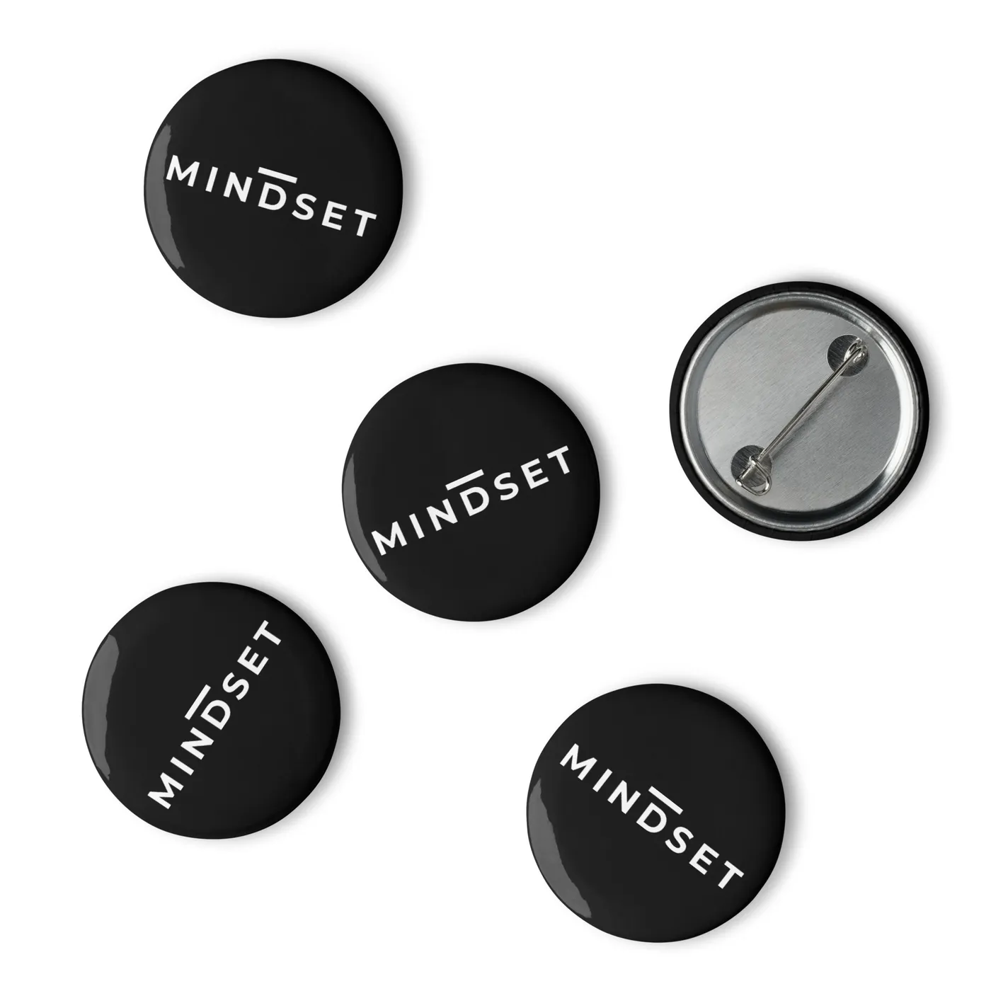 PIN BUTTONS, MINDSET, BLACK