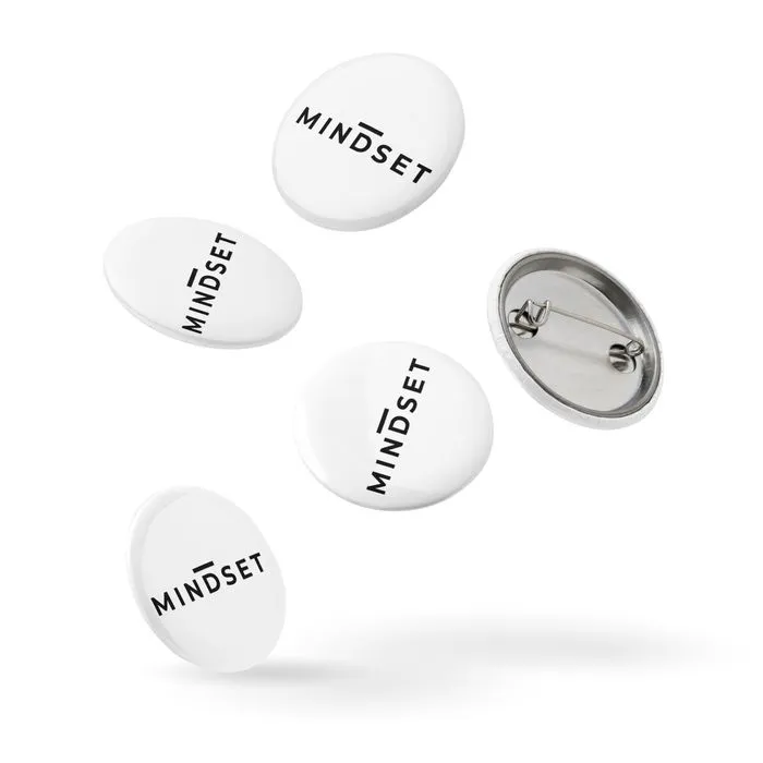 PIN BUTTONS, MINDSET, WHITE