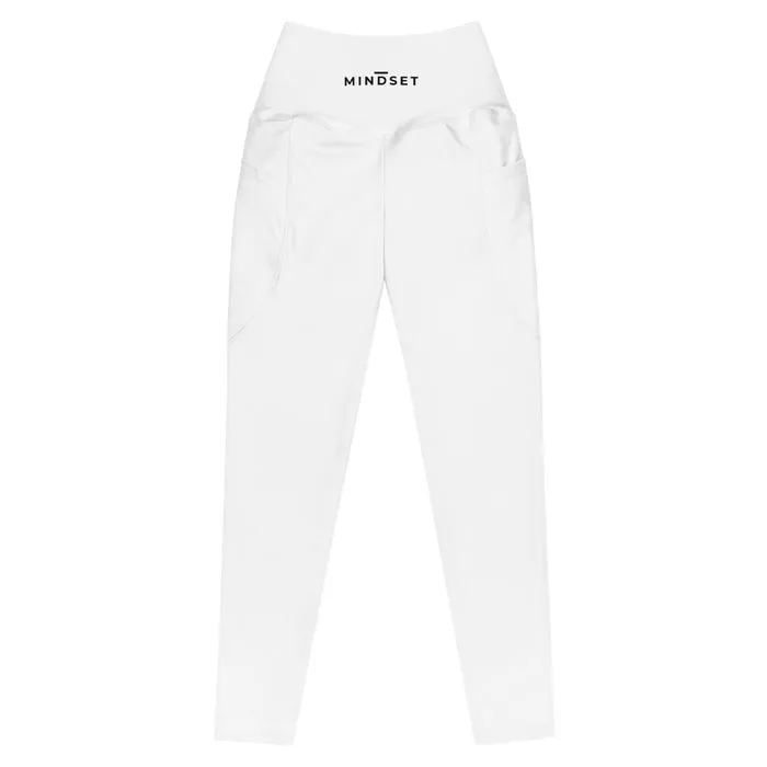 GYM LEGGINGS, MINDSET, WHITE