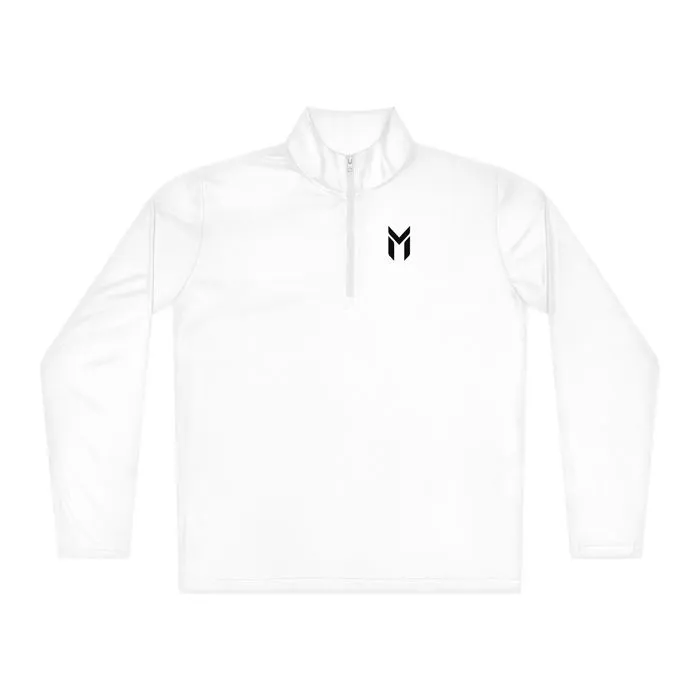 QUARTER-ZIP, EMBLEM, WHITE