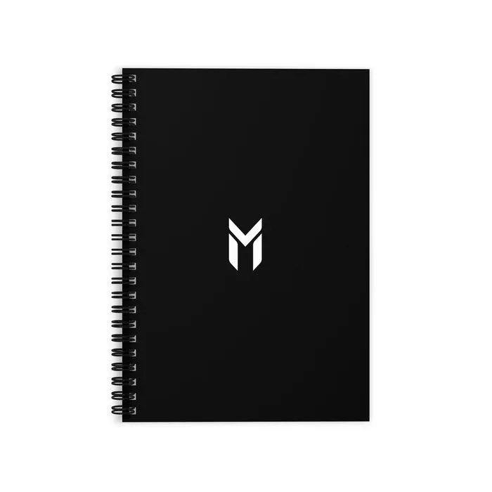 SPIRAL NOTEBOOK, EMBLEM, BLACK