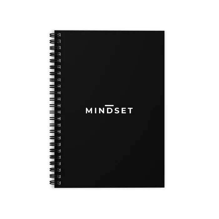 SPIRAL NOTEBOOK, MINDSET, BLACK
