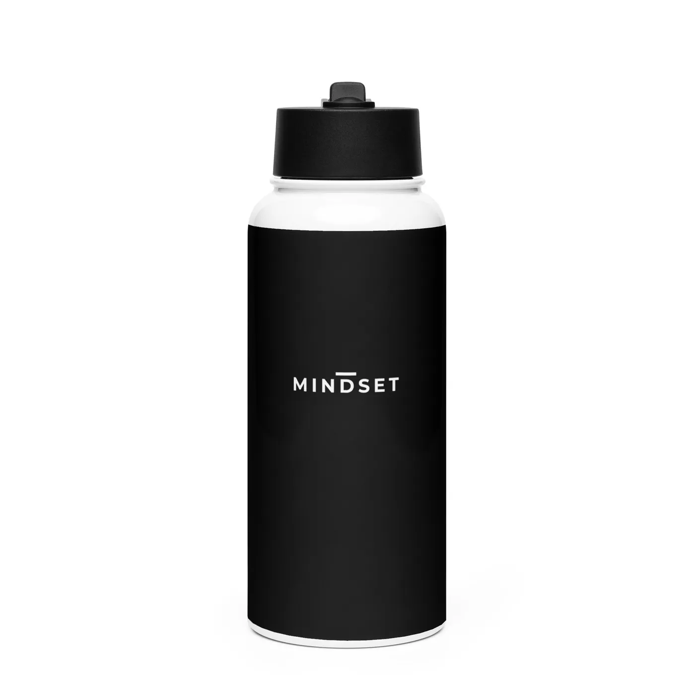 WATER BOTTLE, MINDSET, BLACK