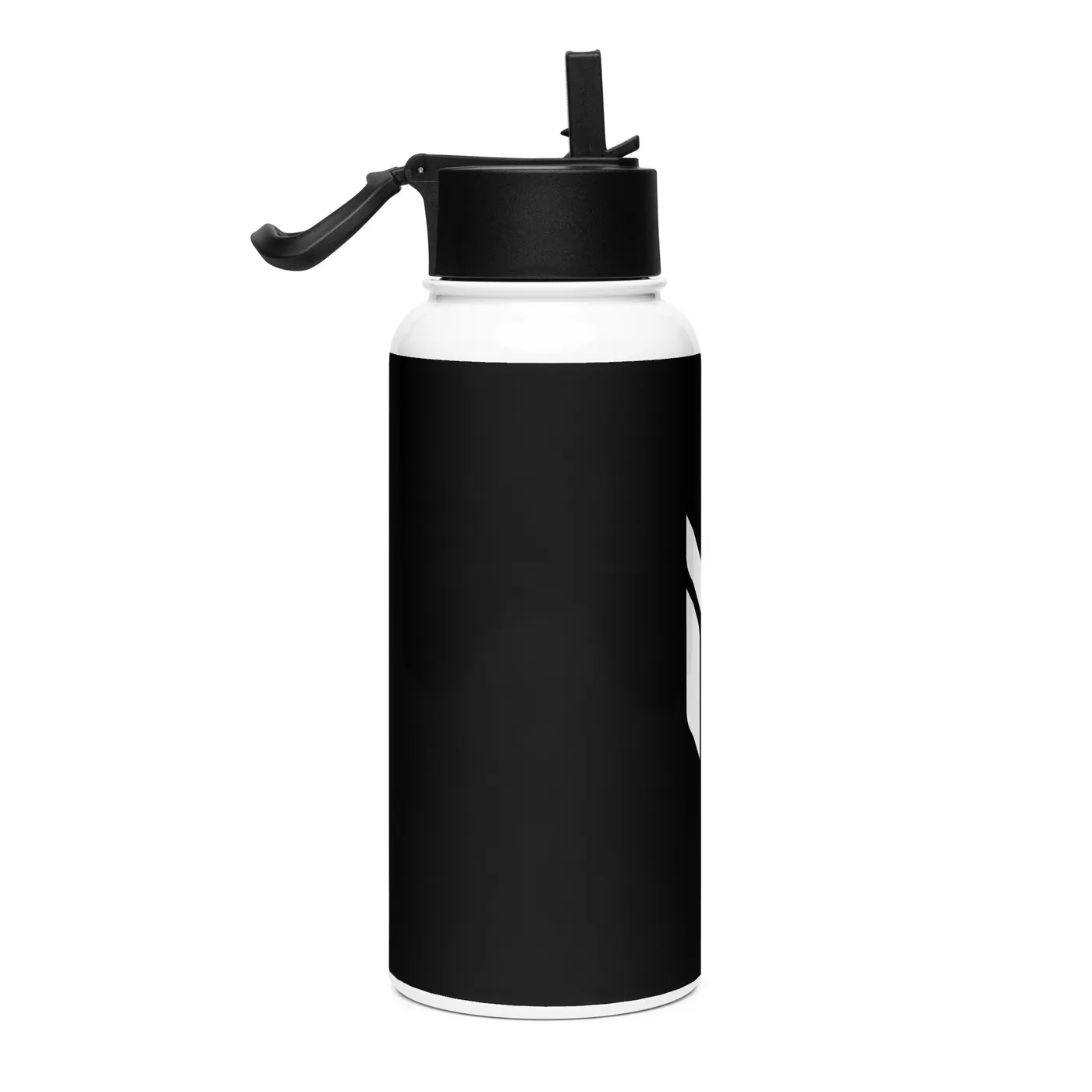 WATER BOTTLE, EMBLEM, BLACK