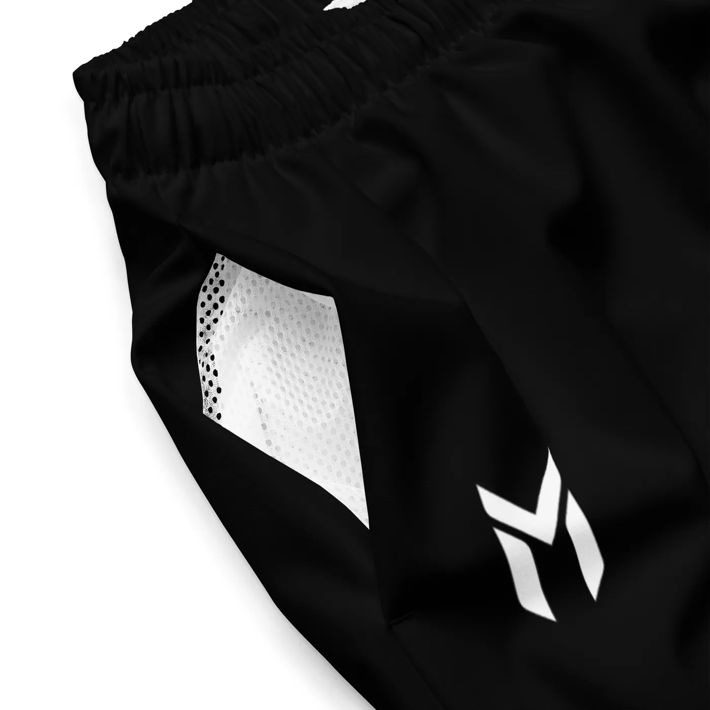 SWIM TRUNKS, EMBLEM, BLACK