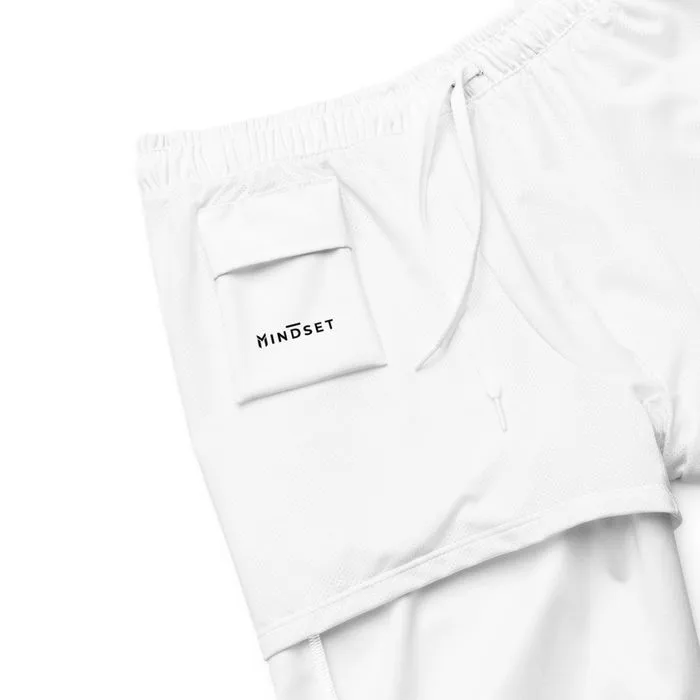 SWIM TRUNKS, EMBLEM, WHITE