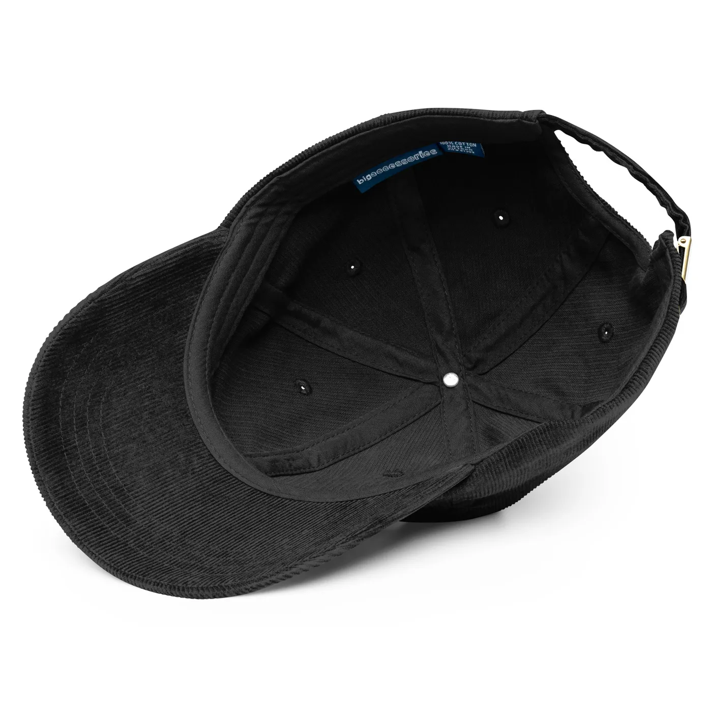 CORDUROY CAP, EMBLEM, BLACK